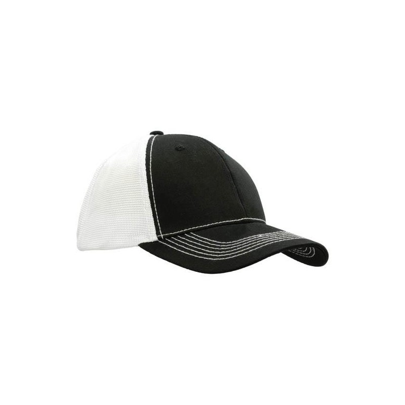 Czapka z daszkiem w kolorze czarnym z białymi elementami