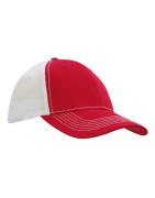 Czapka z daszkiem w kolorze czerwonym z białymi elementami