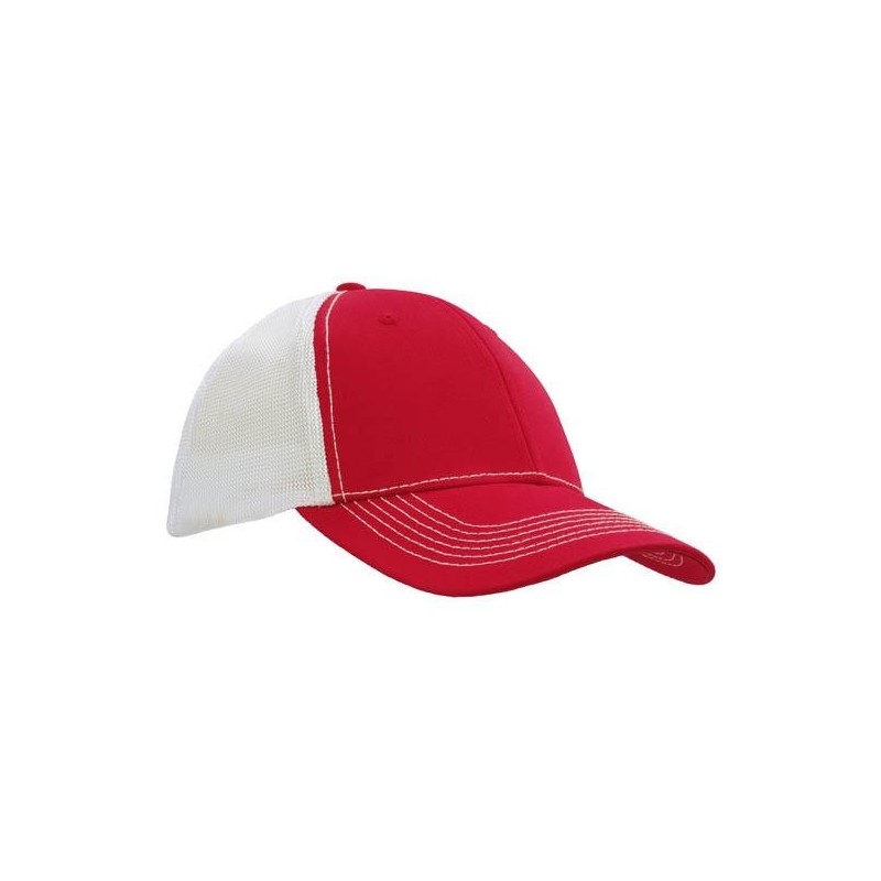 Czapka z daszkiem w kolorze czerwonym z białymi elementami
