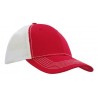 Czapka z daszkiem w kolorze czerwonym z białymi elementami