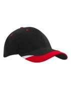 Czapka z daszkiem w kolorze czarnym z czerwonymi elementami - mod. 4125