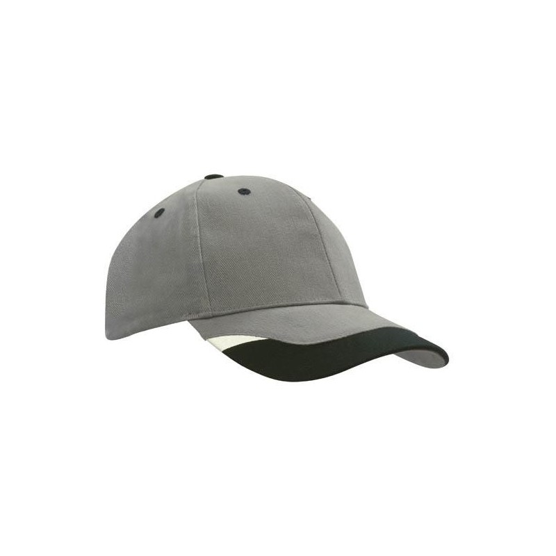 Czapka z daszkiem w kolorze grafitowym z czarnymi elementami - mod. 4125