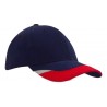 Czapka z daszkiem w kolorze granatowym z czerwonymi elementami - mod. 4125