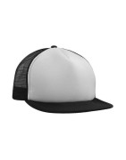Truckers z płaskim daszkiem w kolorze białym z czarnymi elementami  - 3806