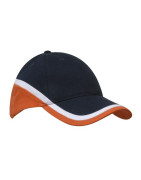 Czapka 4026 w kolorze granatowym z pomarańczowymi elementami