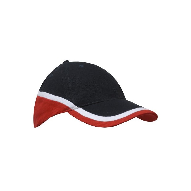 Czapka 4026 w kolorze granatowym z czerwonymi elementami