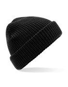 Classic Waffle Knit Beanie - B422 - Black