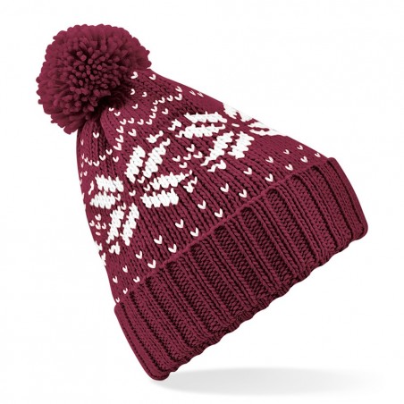 Czapka Fair Isle Snowstar - B456 - Burgundy/White Czapka Fair Isle Snowstar - B456 - Burgundy/White