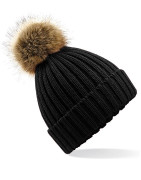 Fur Pom Pom Chunky Beanie