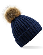 Fur Pom Pom Chunky Beanie