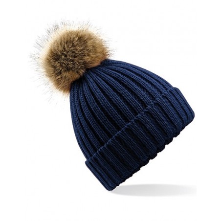 Fur Pom Pom Chunky Beanie Fur Pom Pom Chunky Beanie