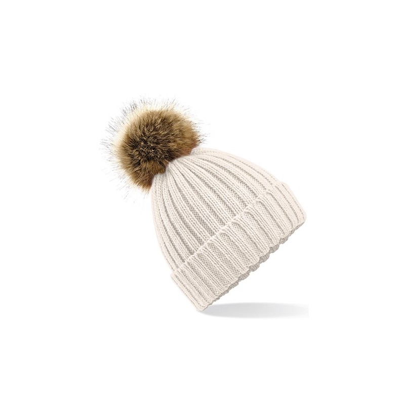 Fur Pom Pom Chunky Beanie